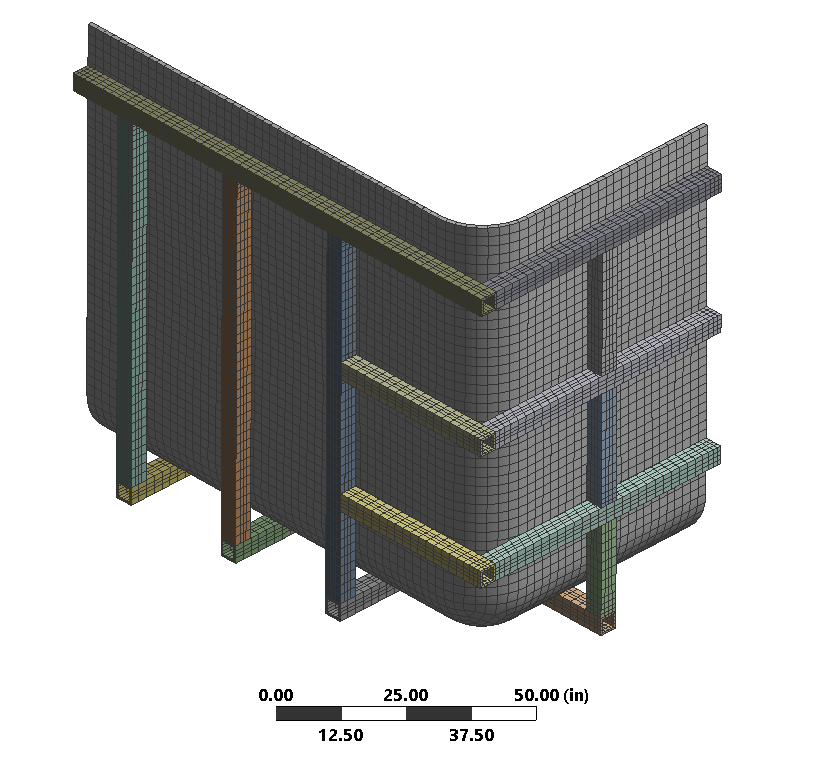 Quarter Symmetric Model: HDPE Tank Mesh